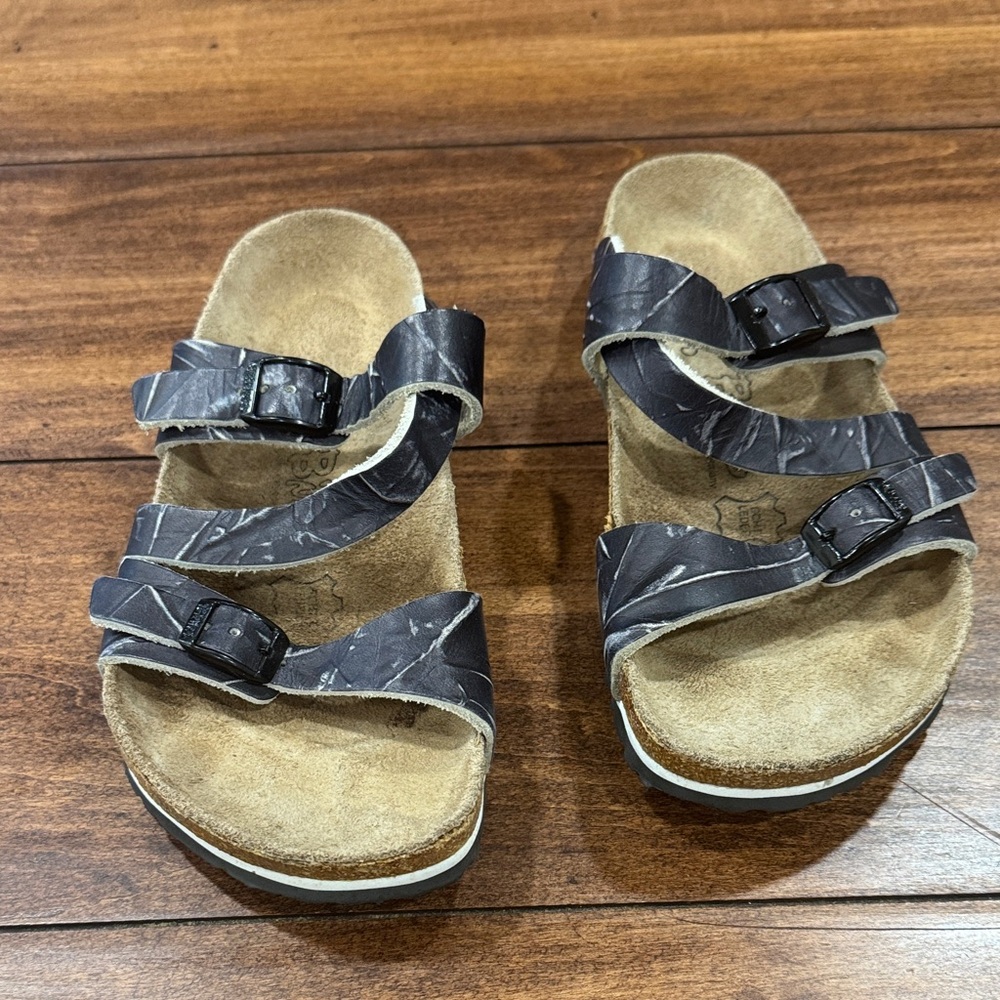 Birkenstock Birki’s Black marble design Strappy Sandals size 37